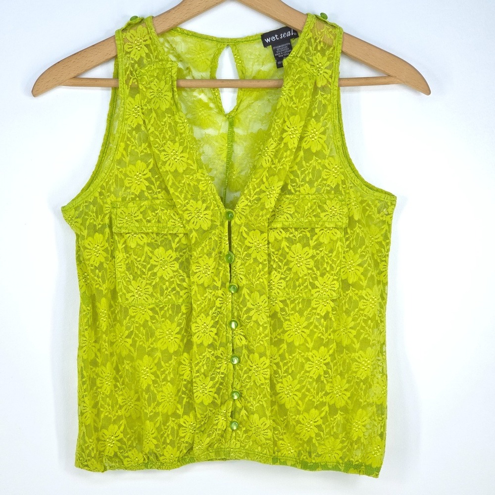 Wet Seal Y2K Fairy Boho Babydoll Button Up Top Medium Feminine Dainty Angelcore